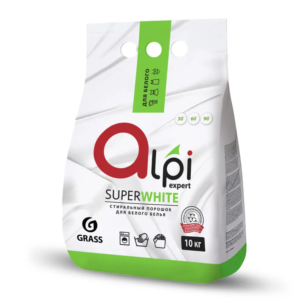 Фото Порошок для стирки Grass Alpi Expert для белого белья 10 кг