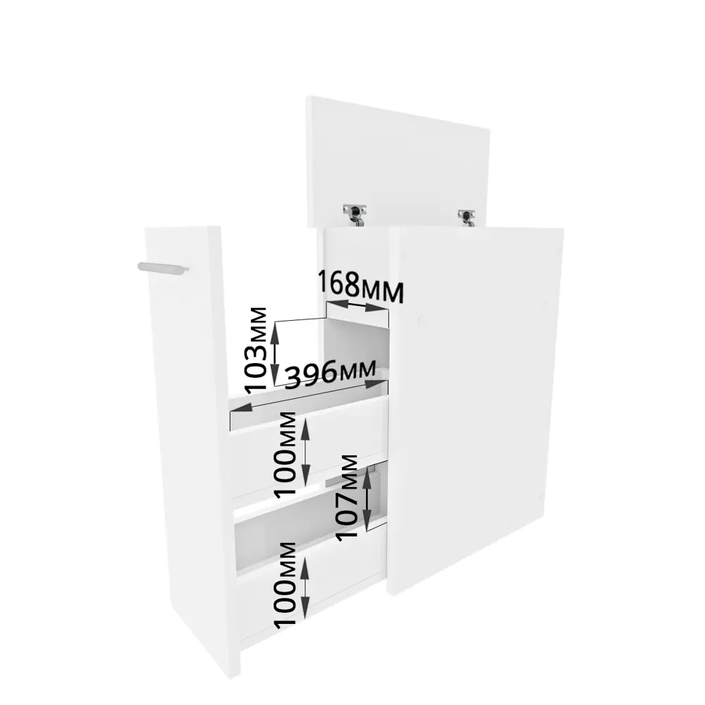 Фото 3 Тумба узкая Simplycon 20.3x60.6x45.1 см ЛДСП цвет белый Фото 3 Тумба узкая Simplycon 20.3x60.6x45.1 см ЛДСП цвет белый