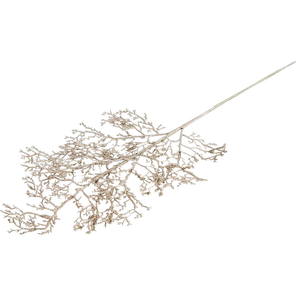 Фото 2 Новогоднее украшение праздничное Ветка 76 см цвет шампань Фото 2 Новогоднее украшение праздничное Ветка 76 см цвет шампань