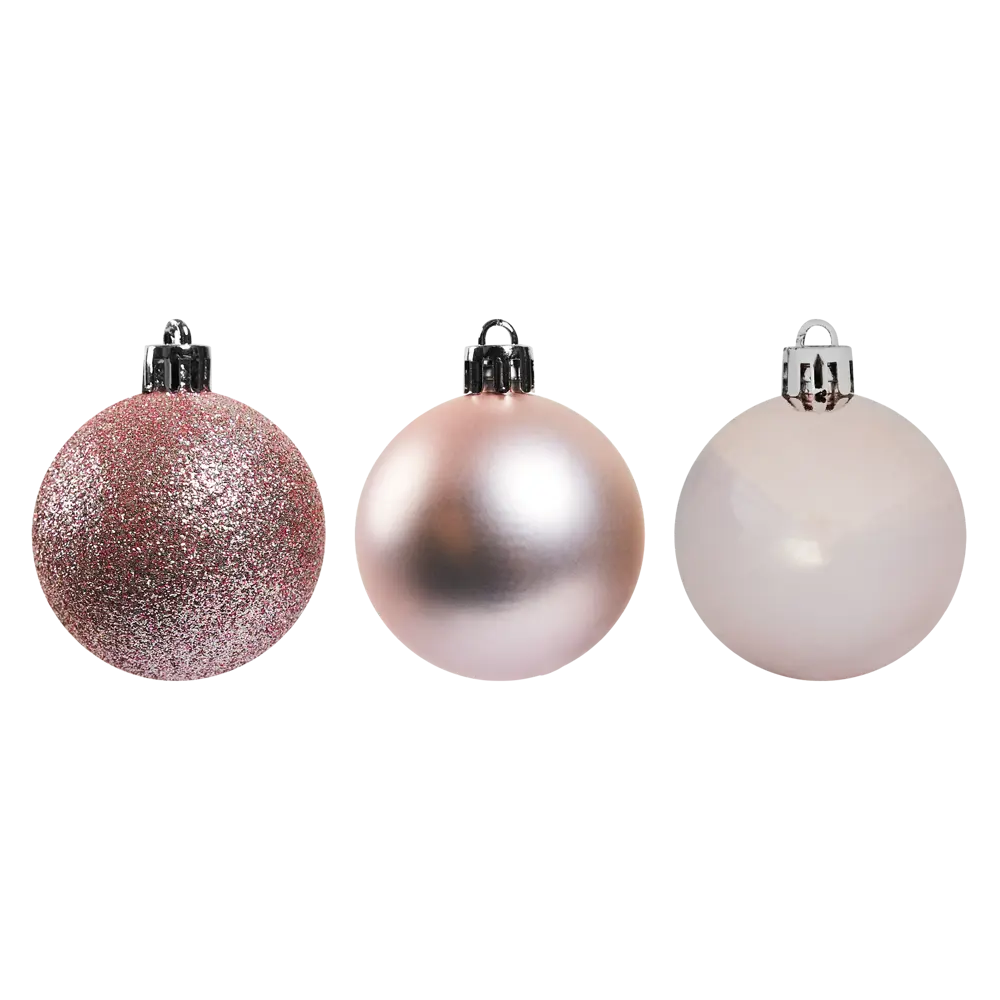 Фото 2 Набор новогодних шаров Christmas ø5 см цвет розовый 12 шт. Фото 2 Набор новогодних шаров Christmas ø5 см цвет розовый 12 шт.