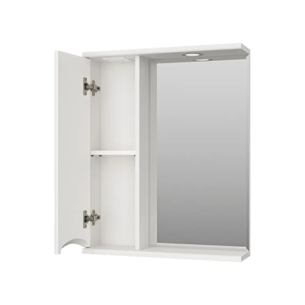 Фото 2 Зеркальный шкаф для ванной Misty Атлантик П-Атл-4060-010Л 60x74см белый