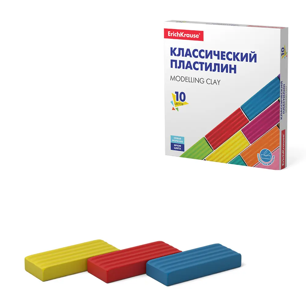 Фото Классический пластилин ErichKrause Basic 10 цветов, 160г (коробка) Фото Классический пластилин ErichKrause Basic 10 цветов, 160г (коробка)