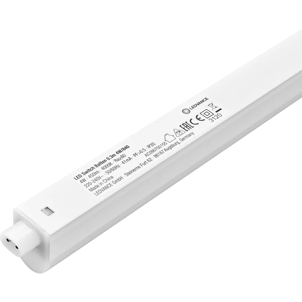 Фото 3 Светильник линейный светодиодный Ledvance LED Switch Batten 313 мм 4 Вт теплый белый свет Фото 3 Светильник линейный светодиодный Ledvance LED Switch Batten 313 мм 4 Вт теплый белый свет