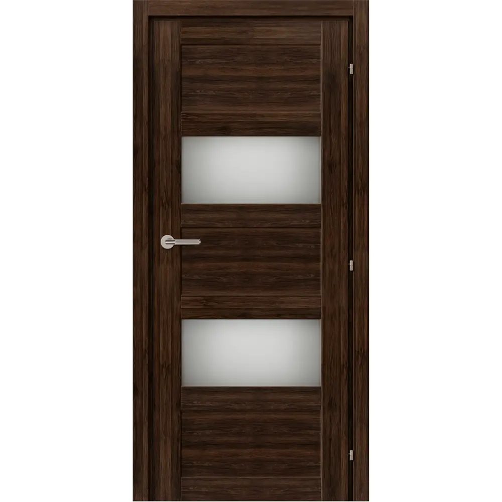 Фото Дверь межкомнатная остекленная с замком и петлями в комплекте Presto Санремо 80x200 см ПВХ цвет коричневый Фото Дверь межкомнатная остекленная с замком и петлями в комплекте Presto Санремо 80x200 см ПВХ цвет коричневый