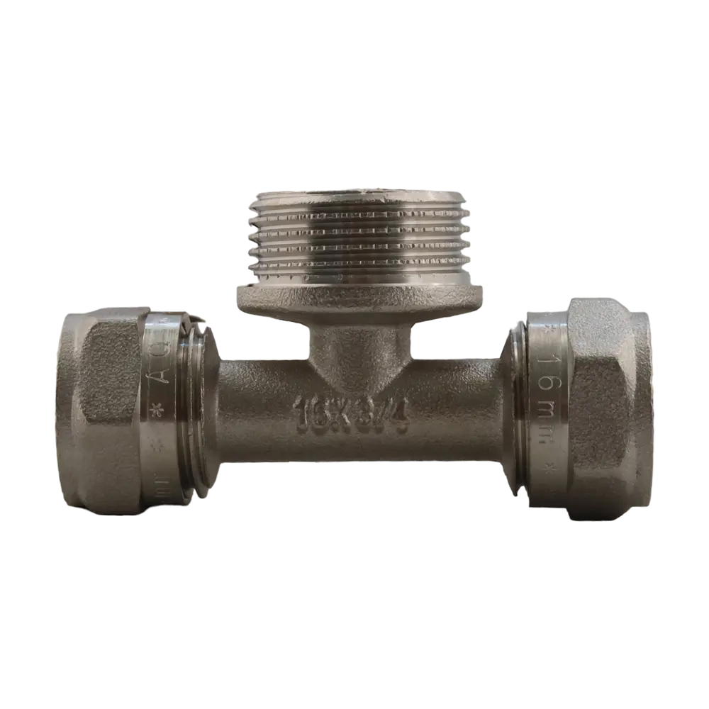 Фото 3 Тройник комбинированный Aqualink 16x3/4"x16 мм НР латунь k18619 Фото 3 Тройник комбинированный Aqualink 16x3/4"x16 мм НР латунь k18619