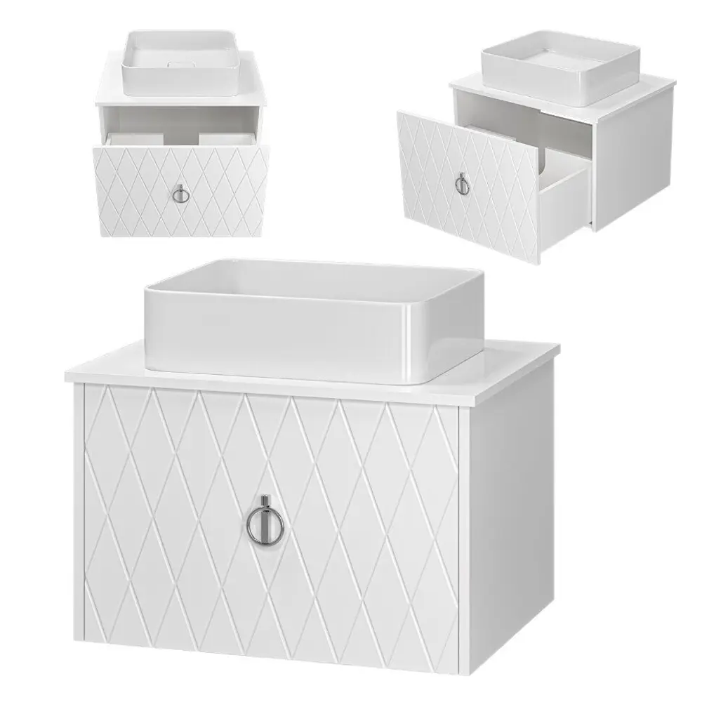 Фото Тумба под раковину Misty Манго П-Ман-09065-011Я 65см с раковиной цвет белый