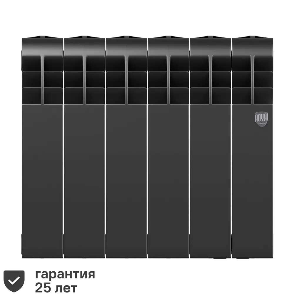 Фото Радиатор секционный Royal Thermo Biliner 350/87 6 секций боковое подключение биметалл черный Фото Радиатор секционный Royal Thermo Biliner 350/87 6 секций боковое подключение биметалл черный