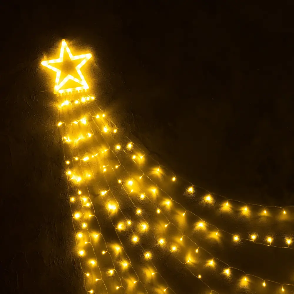 Фото 4 Электрогирлянда комнатная Luazon lighting 6116465 занавес 3.5x3.5 м 1 ламп теплый белый (желтый) 1 режим работы
