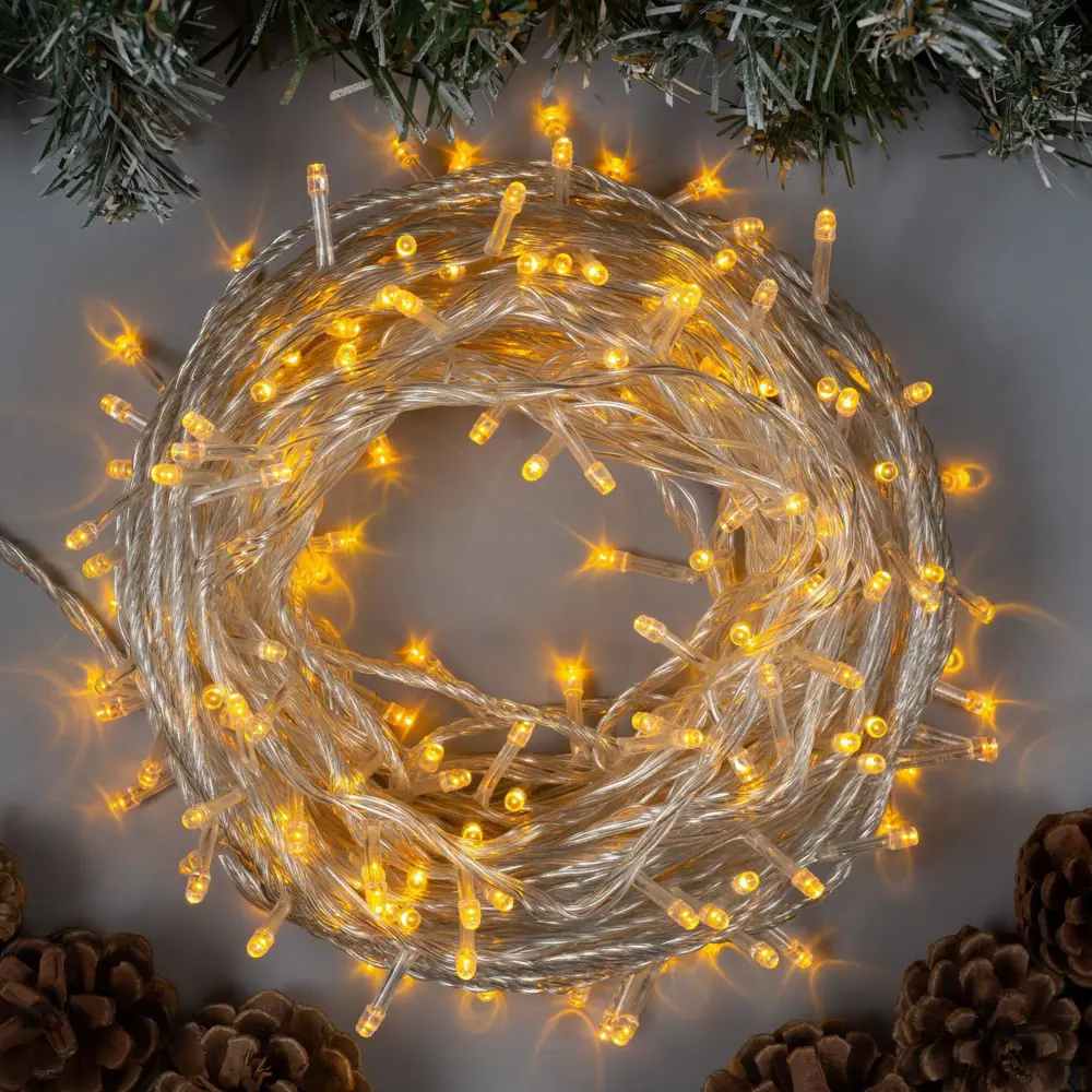 Фото Электрогирлянда комнатная Luazon lighting 3556808 нить 20 м 200 ламп прозрачный 8 режимов работы