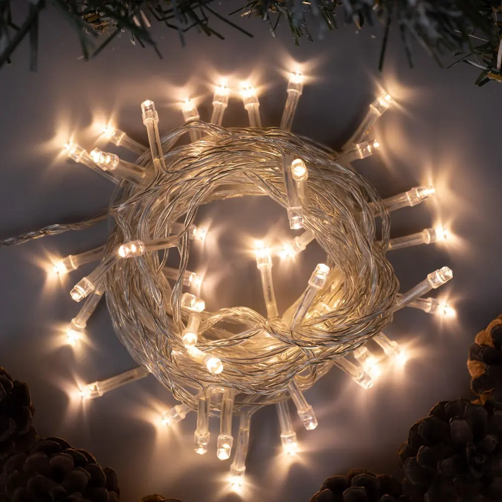 Фото Электрогирлянда комнатная Luazon lighting 3556757 нить 5 м 50 ламп прозрачный 8 режимов работы Фото Электрогирлянда комнатная Luazon lighting 3556757 нить 5 м 50 ламп прозрачный 8 режимов работы