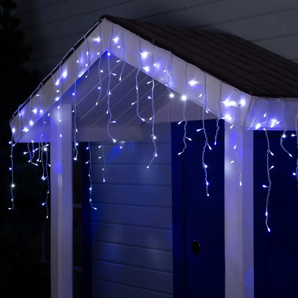 Фото Электрогирлянда универсальная Luazon lighting 3584218 бахрома 4x4 м 180 ламп холодный белый (голубой) 1 режим работы