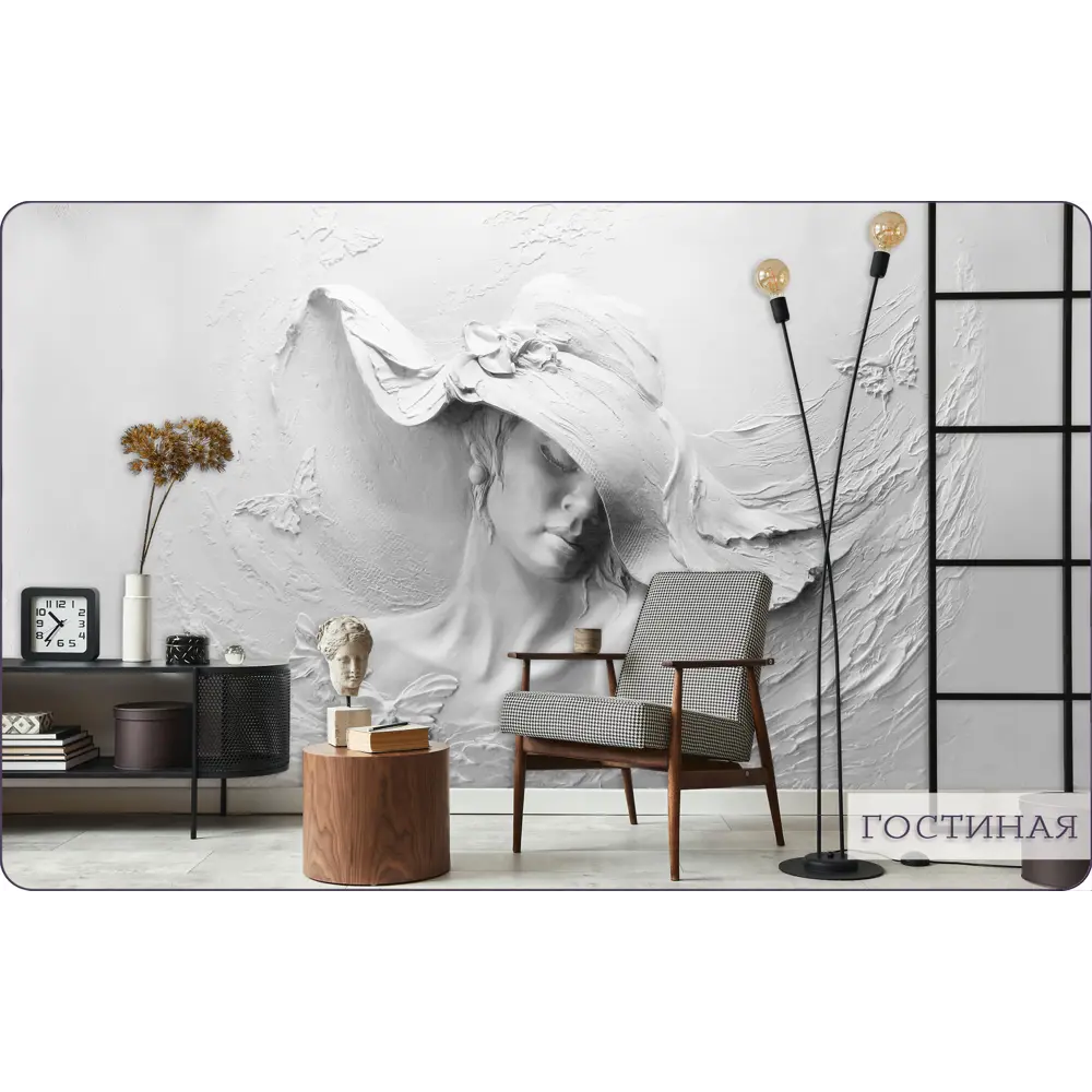 Фото 11 Фотообои флизелиновые Bartonwall 600x270 см Барельеф Девушка M080-G