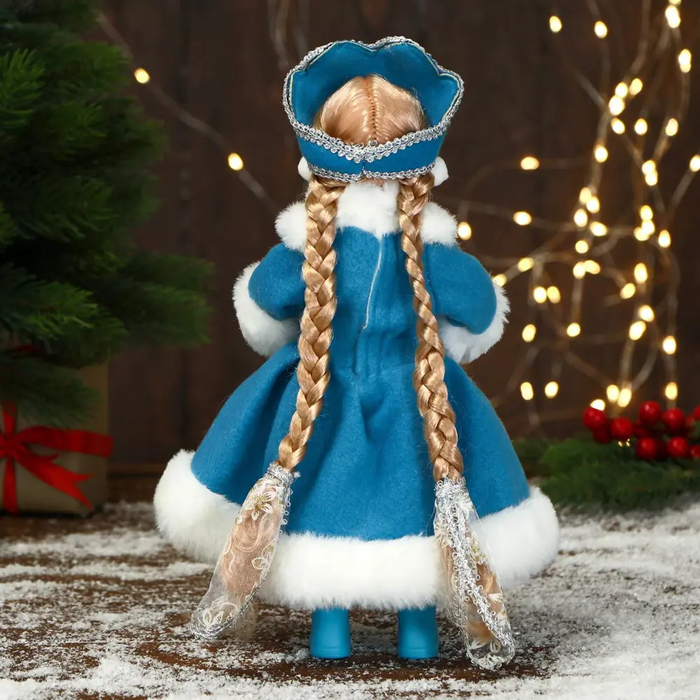 Фото 3 Новогодняя фигура Зимнее Волшебство Снегурочка В пышной шубке со звёздами 14x30 см