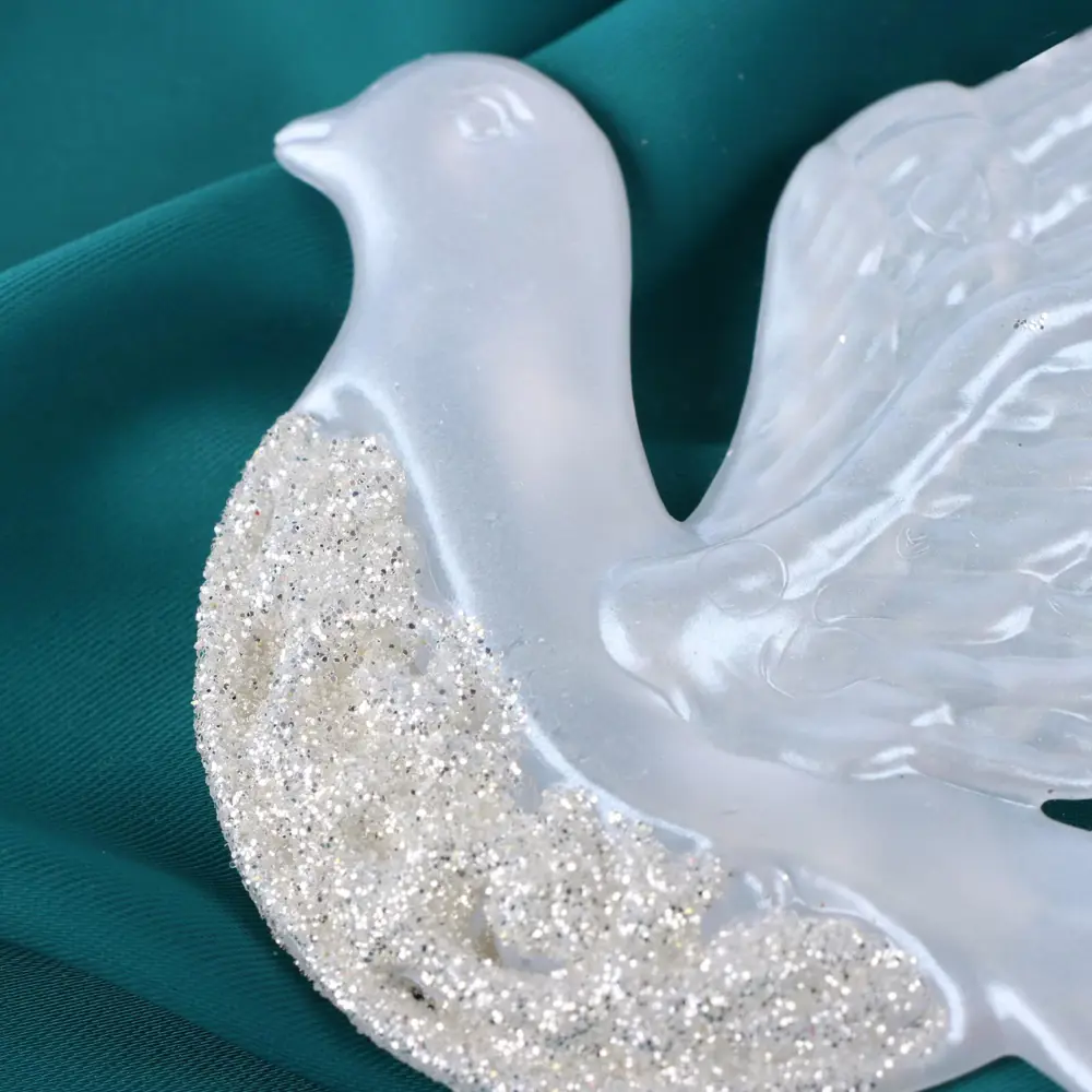 Фото 2 Елочная игрушка Голубка блеск Зимнее волшебство 6953987 10 см белый Фото 2 Елочная игрушка Голубка блеск Зимнее волшебство 6953987 10 см белый