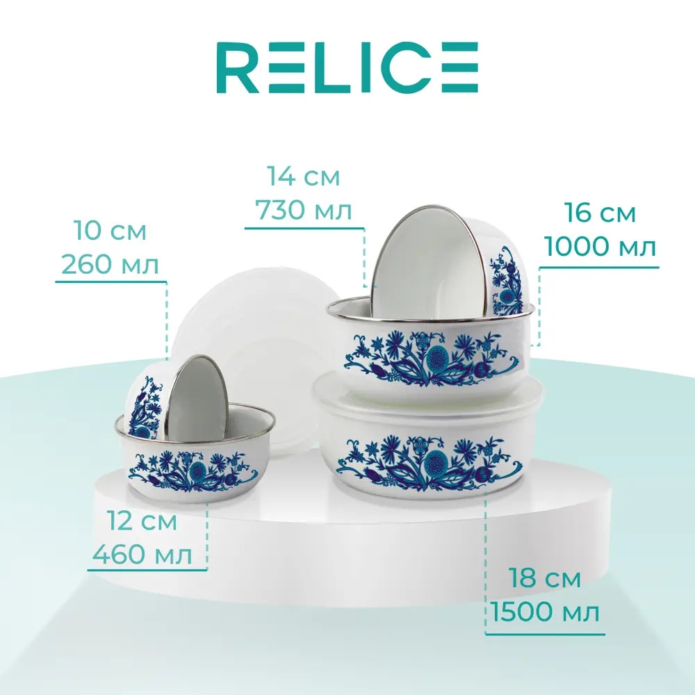 Фото 2 Контейнер для пищевых продуктов Relice 1.5 л эмалированная сталь цвет белый RL-4902D Фото 2 Контейнер для пищевых продуктов Relice 1.5 л эмалированная сталь цвет белый RL-4902D