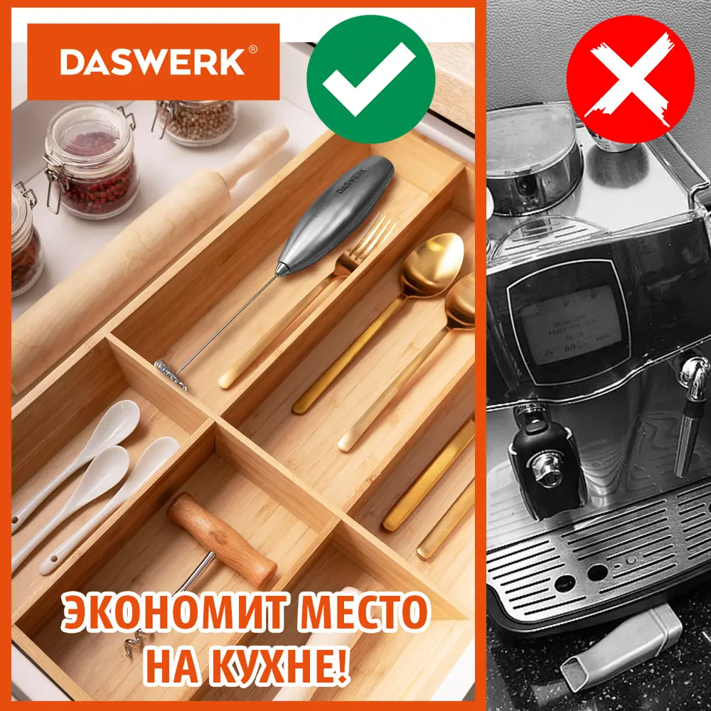 Фото 6 Капучинатор Daswerk 456182 0 Вт цвет серебряный Фото 6 Капучинатор Daswerk 456182 0 Вт цвет серебряный