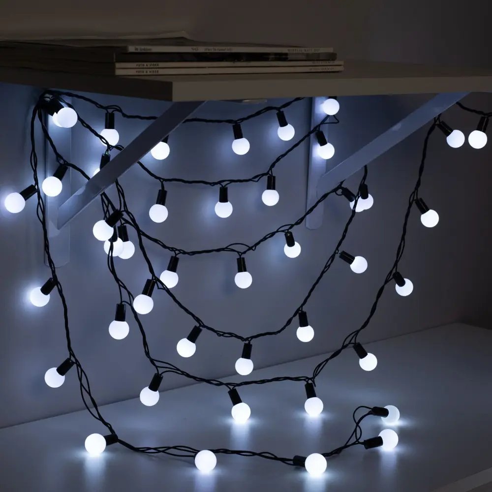 Фото 4 Электрогирлянда универсальная Luazon lighting нить 10 м 100 ламп белый 8 режимов работы Фото 4 Электрогирлянда универсальная Luazon lighting нить 10 м 100 ламп белый 8 режимов работы