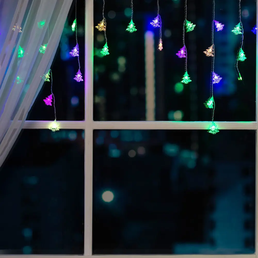 Фото Электрогирлянда комнатная Luazon lighting бахрома 1.8x1.8 м 48 ламп цвет разноцветный 1 режим работы Фото Электрогирлянда комнатная Luazon lighting бахрома 1.8x1.8 м 48 ламп цвет разноцветный 1 режим работы