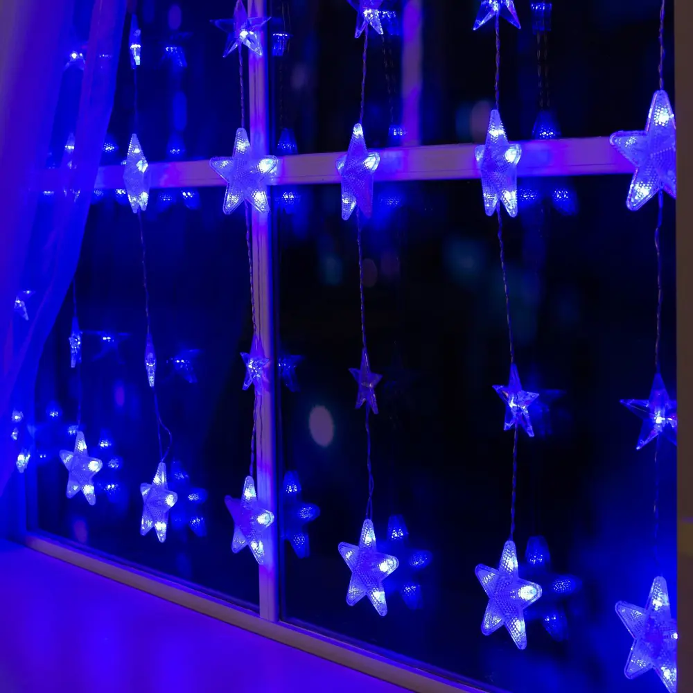 Фото 3 Электрогирлянда комнатная Luazon lighting 4356975 бахрома 2.4x2.4 м 186 ламп синий 8 режимов работы Фото 3 Электрогирлянда комнатная Luazon lighting 4356975 бахрома 2.4x2.4 м 186 ламп синий 8 режимов работы