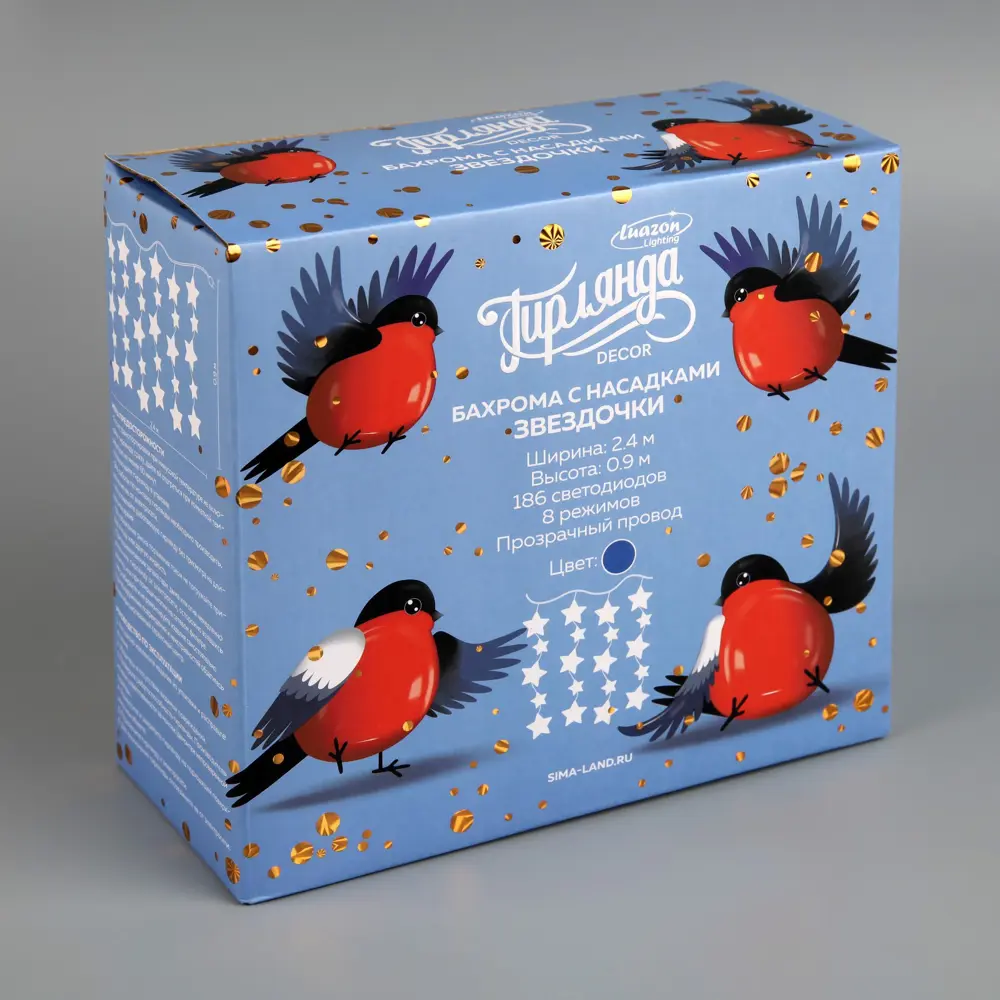 Фото 9 Электрогирлянда комнатная Luazon lighting 4356975 бахрома 2.4x2.4 м 186 ламп синий 8 режимов работы Фото 9 Электрогирлянда комнатная Luazon lighting 4356975 бахрома 2.4x2.4 м 186 ламп синий 8 режимов работы