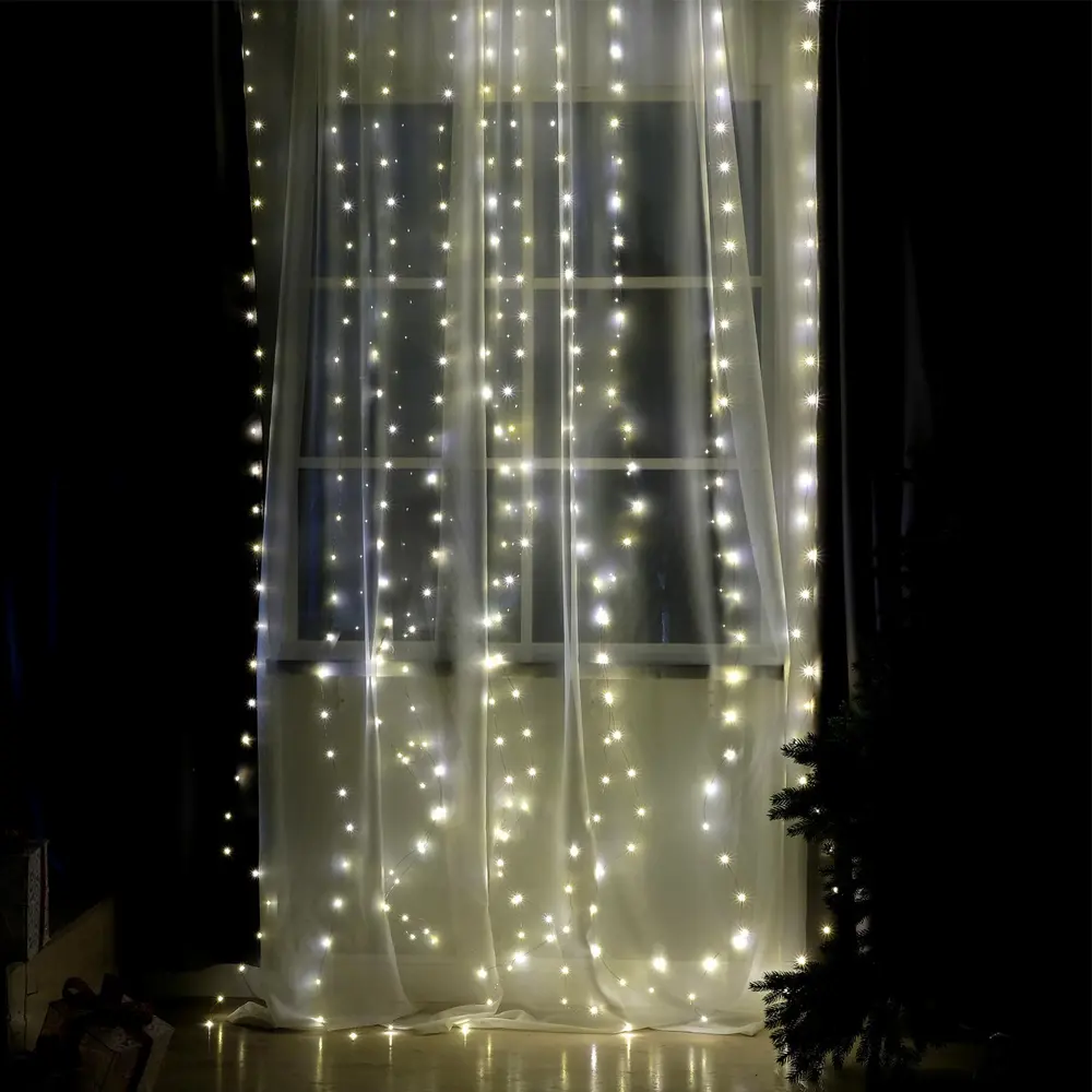 Фото Электрогирлянда комнатная Luazon lighting 4814717 занавес 2.8x2.8 м 300 ламп теплый белый (желтый) 8 режимов работы Фото Электрогирлянда комнатная Luazon lighting 4814717 занавес 2.8x2.8 м 300 ламп теплый белый (желтый) 8 режимов работы
