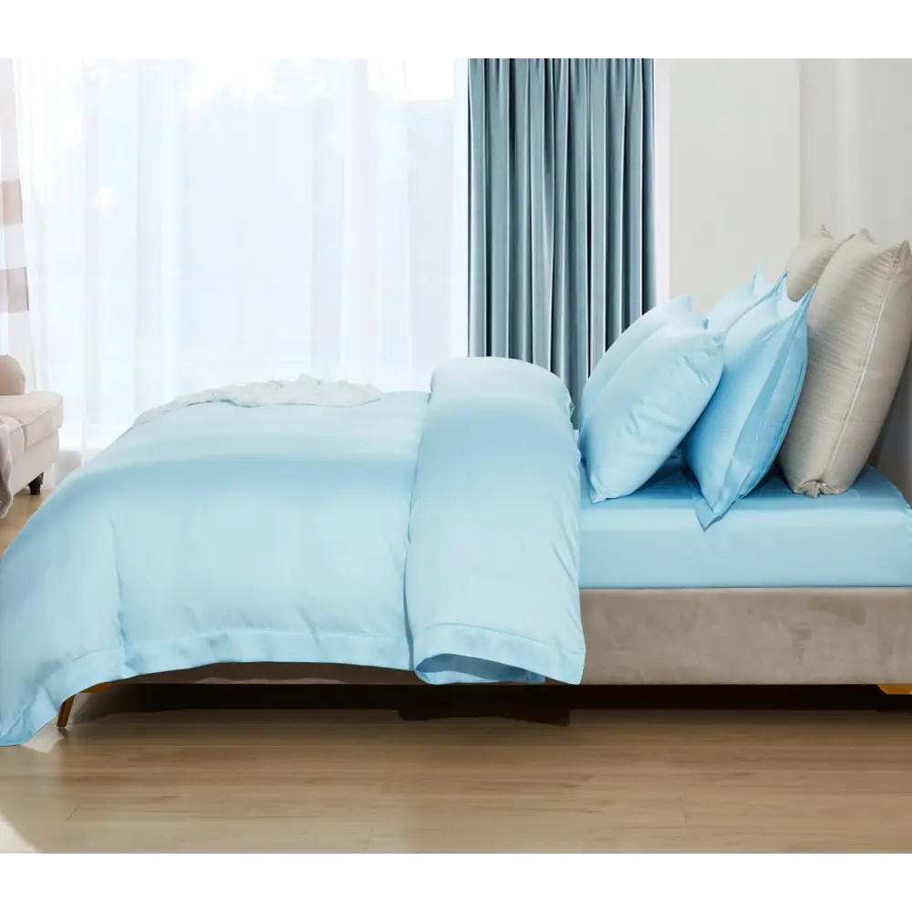 Фото 3 Комплект постельного белья Arya home Tencel Arty двуспальный жаккард голубой Фото 3 Комплект постельного белья Arya home Tencel Arty двуспальный жаккард голубой