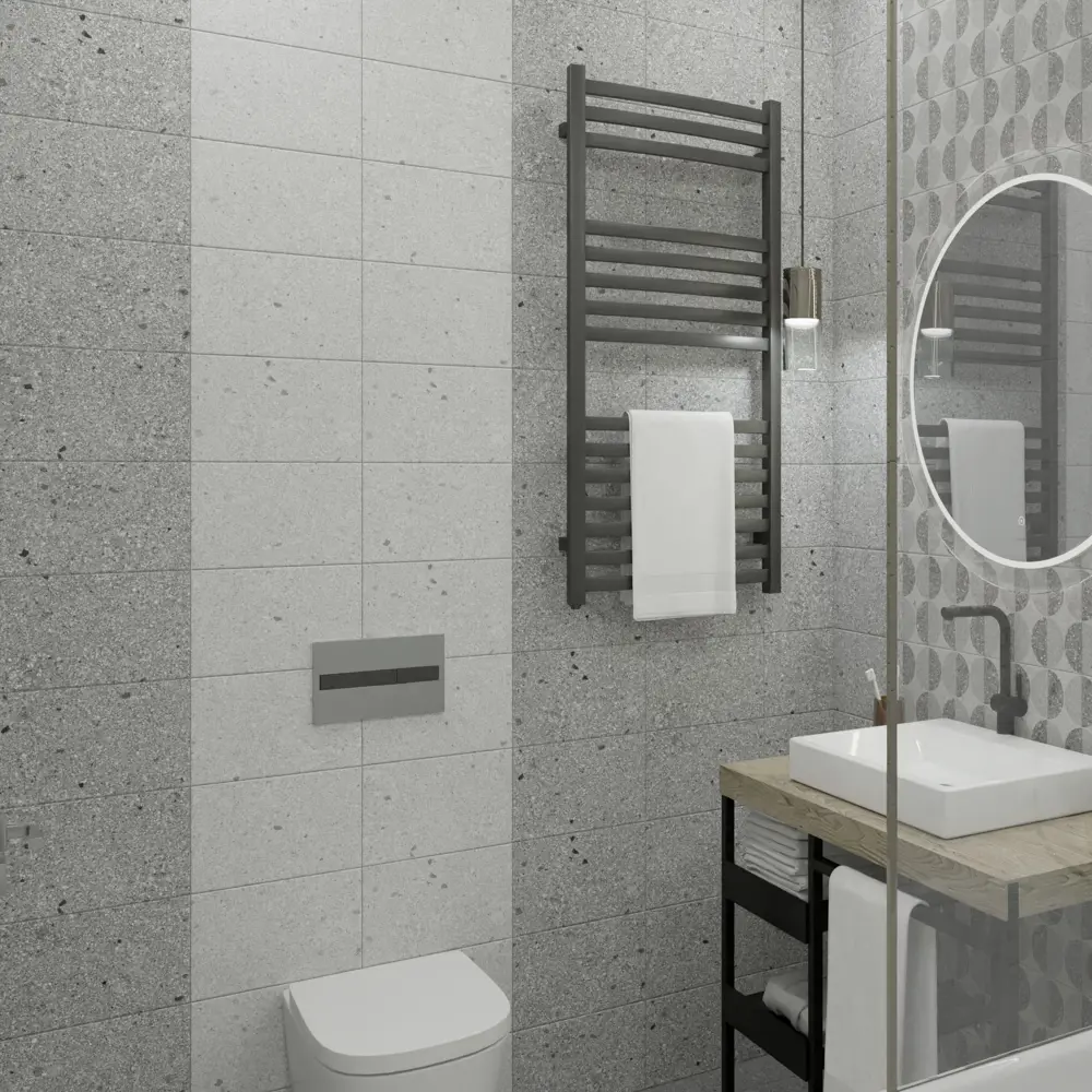Фото Плитка настенная Axima Руан 20x30 см 1.44 м² матовая цвет темно-серый терраццо Фото Плитка настенная Axima Руан 20x30 см 1.44 м² матовая цвет темно-серый терраццо