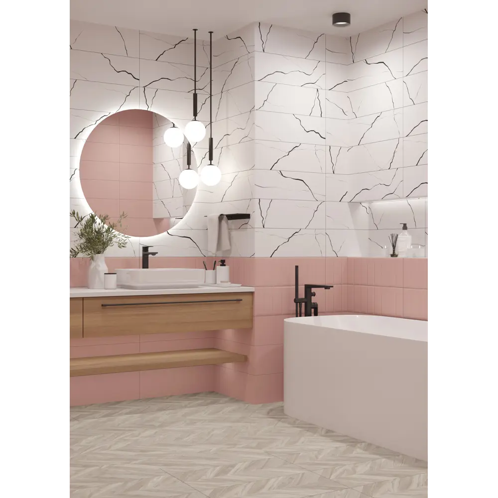 Фото 6 Настенная плитка LB Ceramics Одри 20x60 см 0.84 м² цвет белый