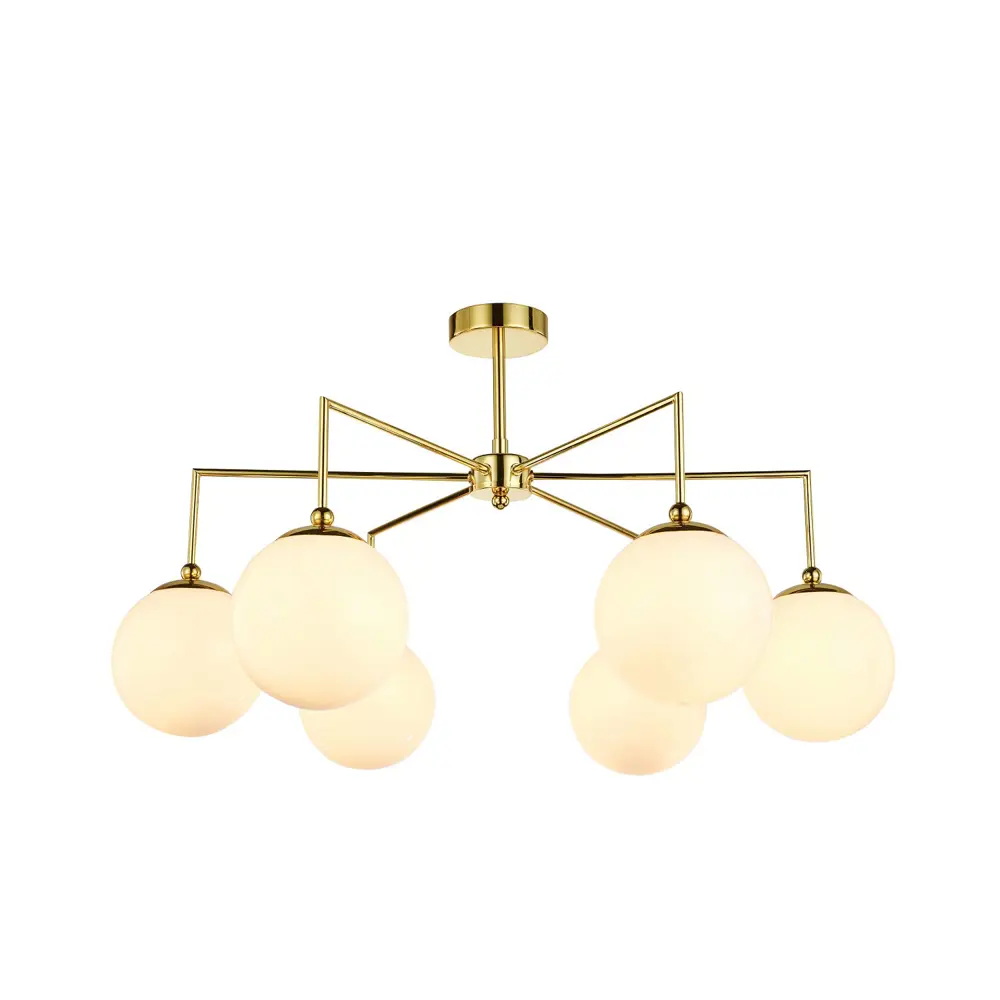 Фото Люстра потолочная светодиодная Favourite Undine 1590-6P 6 ламп 12 м² цвет золотой Фото Люстра потолочная светодиодная Favourite Undine 1590-6P 6 ламп 12 м² цвет золотой