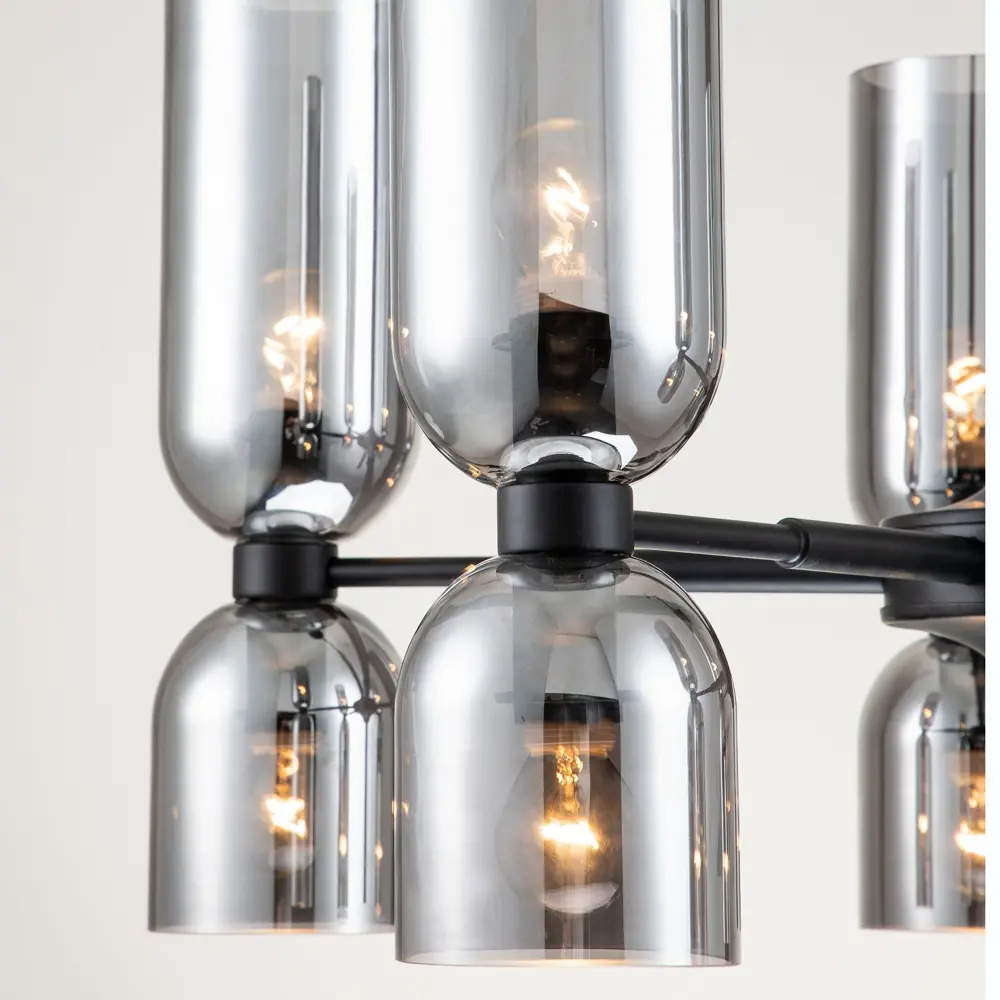 Фото 6 Люстра подвесная светодиодная Favourite Amusing 1662-5P 10 ламп 20 м² цвет черный Фото 6 Люстра подвесная светодиодная Favourite Amusing 1662-5P 10 ламп 20 м² цвет черный