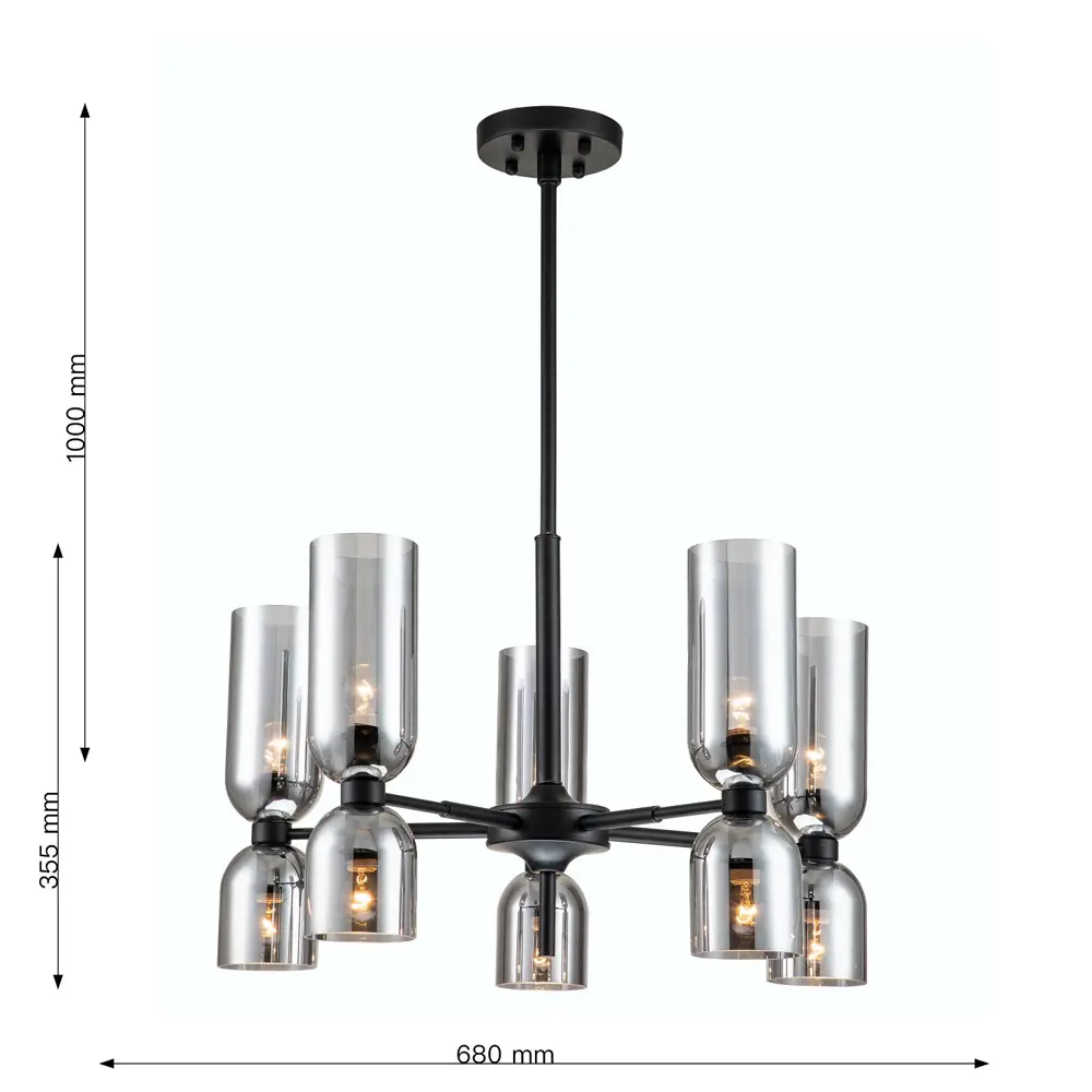 Фото 3 Люстра подвесная светодиодная Favourite Amusing 1662-5P 10 ламп 20 м² цвет черный Фото 3 Люстра подвесная светодиодная Favourite Amusing 1662-5P 10 ламп 20 м² цвет черный