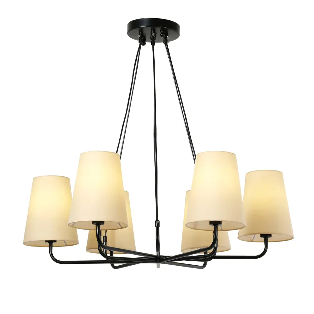 Фото Люстра подвесная светодиодная Favourite Pfefferling 1368-6P 6 ламп 12 м² цвет черный Фото Люстра подвесная светодиодная Favourite Pfefferling 1368-6P 6 ламп 12 м² цвет черный