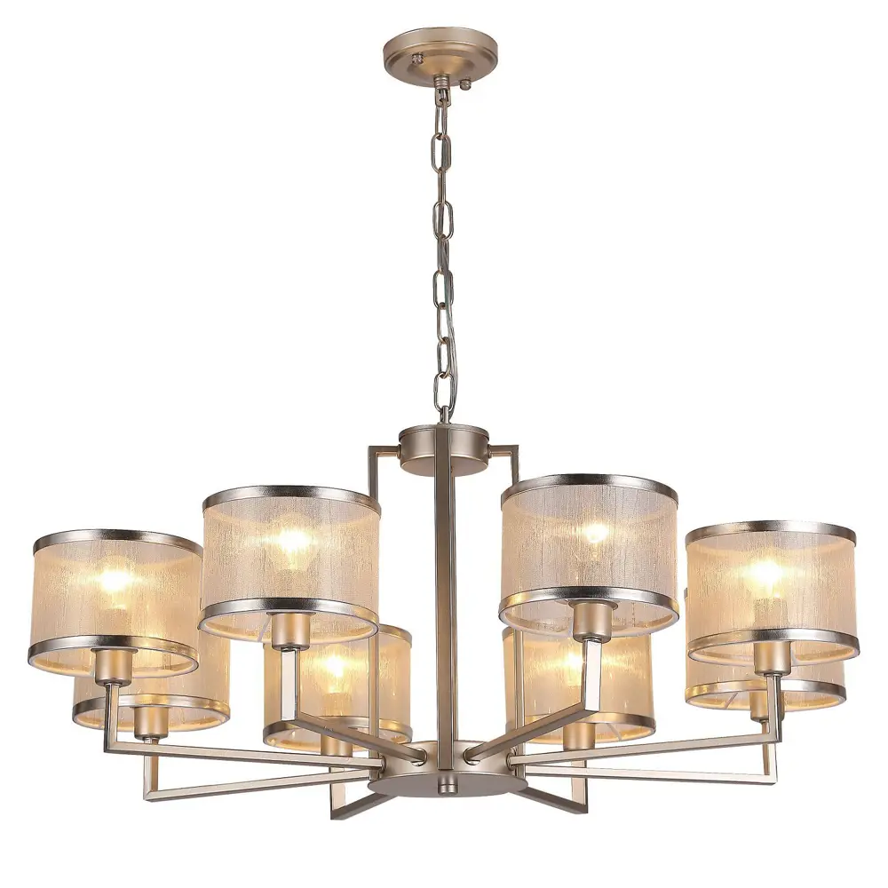 Фото Люстра потолочная светодиодная Favourite Bonbon 1395-8P 8 ламп 16 м² цвет бежевый Фото Люстра потолочная светодиодная Favourite Bonbon 1395-8P 8 ламп 16 м² цвет бежевый