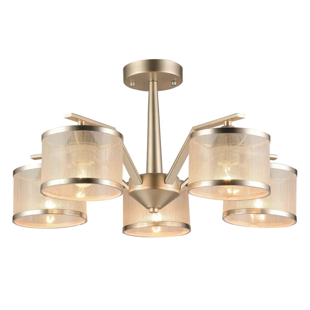 Фото Люстра потолочная светодиодная Favourite Bonbon 1396-5P 5 ламп 10 м² цвет бежевый Фото Люстра потолочная светодиодная Favourite Bonbon 1396-5P 5 ламп 10 м² цвет бежевый