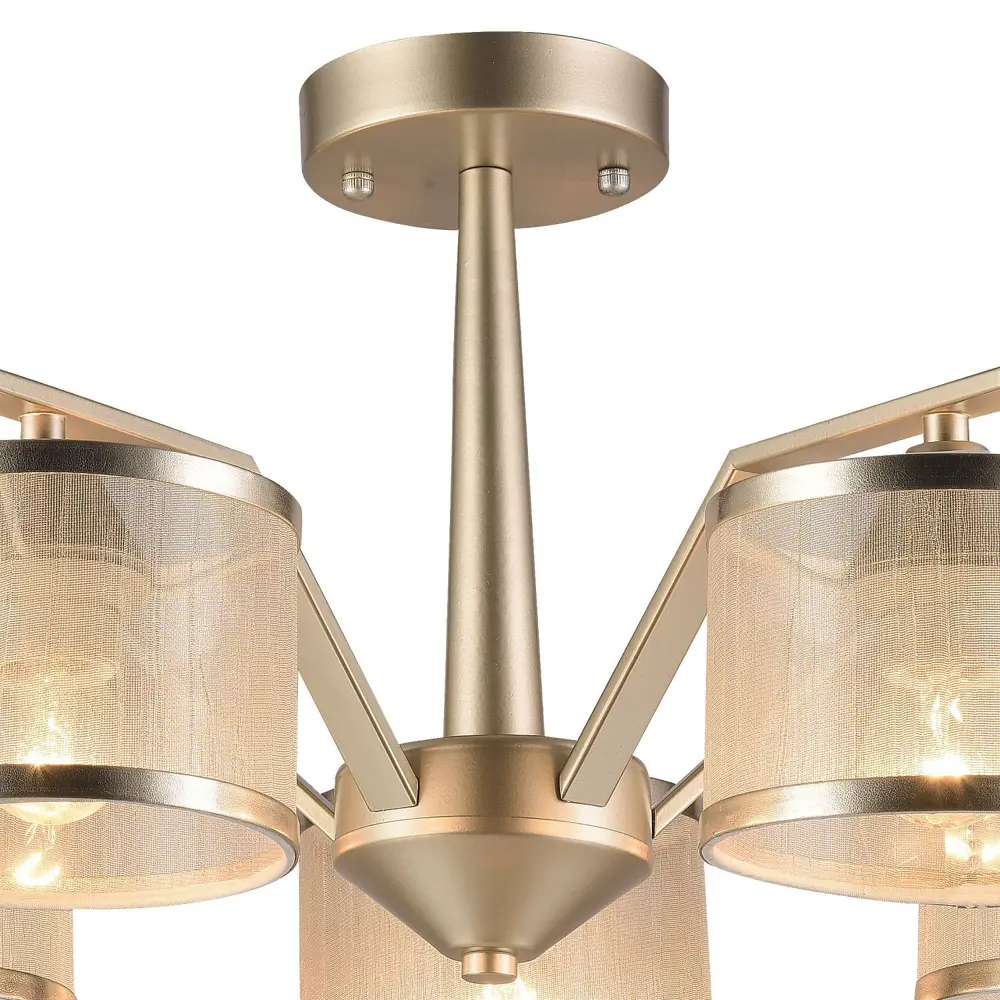 Фото 4 Люстра потолочная светодиодная Favourite Bonbon 1396-5P 5 ламп 10 м² цвет бежевый Фото 4 Люстра потолочная светодиодная Favourite Bonbon 1396-5P 5 ламп 10 м² цвет бежевый