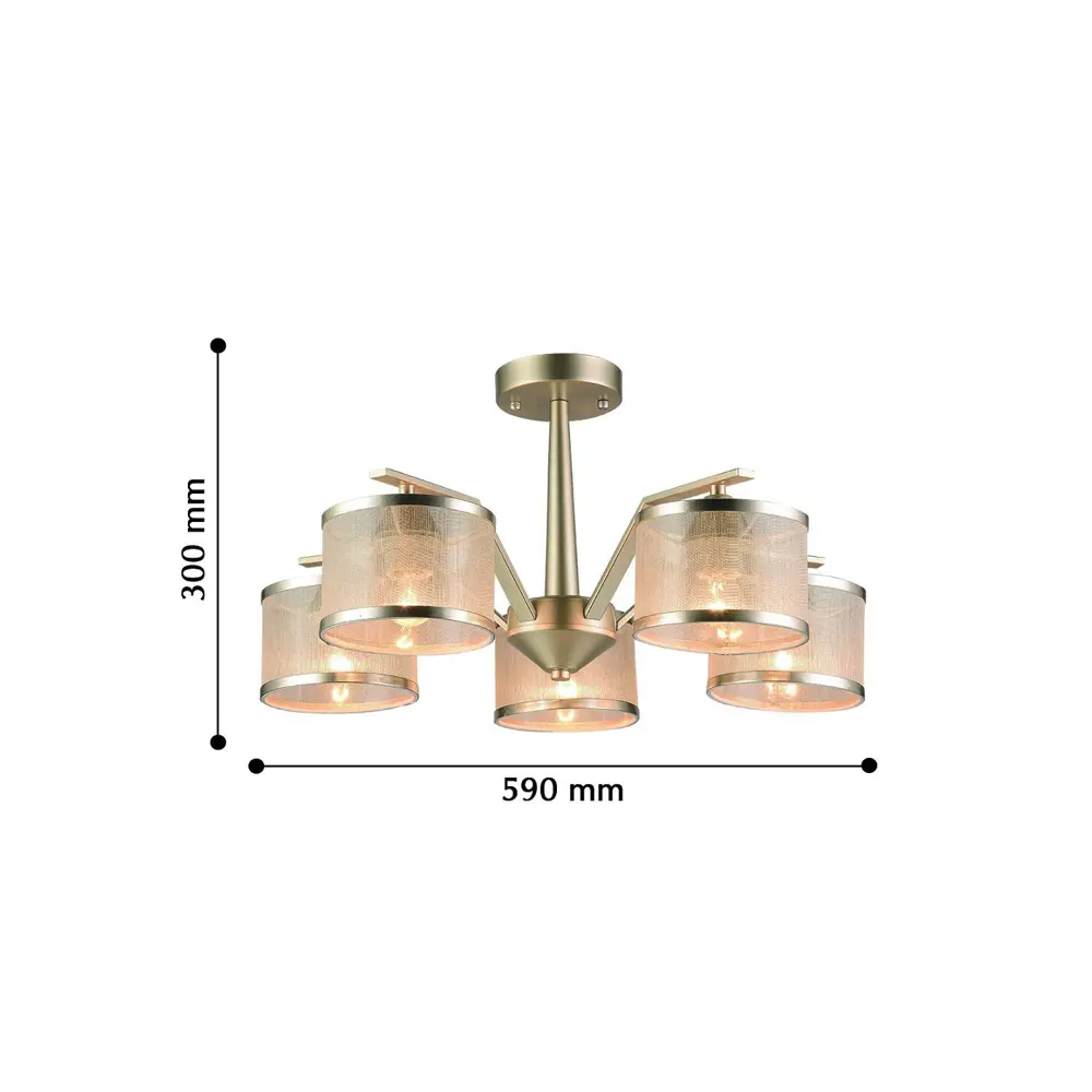 Фото 3 Люстра потолочная светодиодная Favourite Bonbon 1396-5P 5 ламп 10 м² цвет бежевый Фото 3 Люстра потолочная светодиодная Favourite Bonbon 1396-5P 5 ламп 10 м² цвет бежевый
