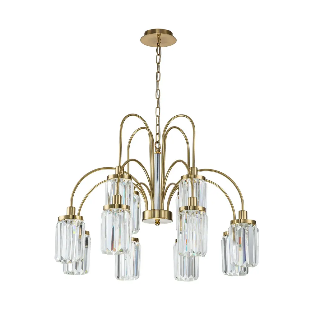 Фото 2 Люстра подвесная светодиодная хрустальная Favourite Duke 1794-12P 12 лампы 24 м² цвет золотой Фото 2 Люстра подвесная светодиодная хрустальная Favourite Duke 1794-12P 12 лампы 24 м² цвет золотой