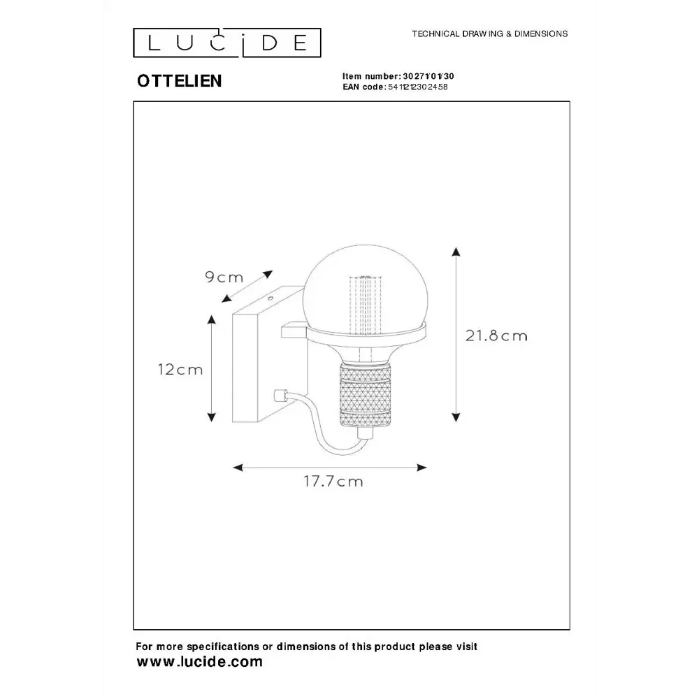Фото 6 Настенный светильник Lucide 30271_01_30 цвет черный Фото 6 Настенный светильник Lucide 30271_01_30 цвет черный