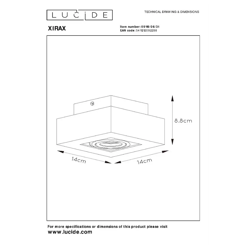 Фото 7 Светильник точечный накладной Lucide 09119_06_31 1 м² цвет черный Фото 7 Светильник точечный накладной Lucide 09119_06_31 1 м² цвет черный