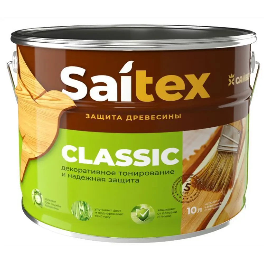 Фото 2 Пропитка для дерева Saitex Classic полуглянцевая махагон 10 л Фото 2 Пропитка для дерева Saitex Classic полуглянцевая махагон 10 л