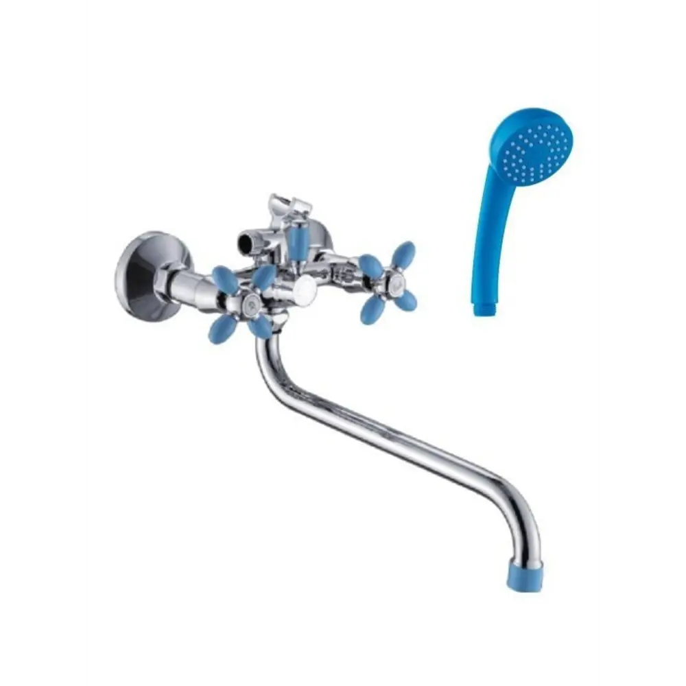 Фото Смеситель для ванны Эверест B22-071D двухвентильный с душевой лейкой цвет хром