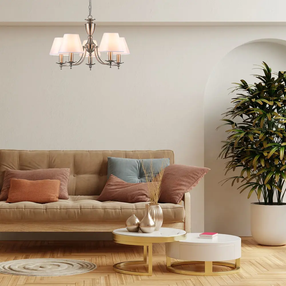 Фото 4 Светильник подвесной ESCADA 1144/5PL 5 ламп 10 м² цвет никель