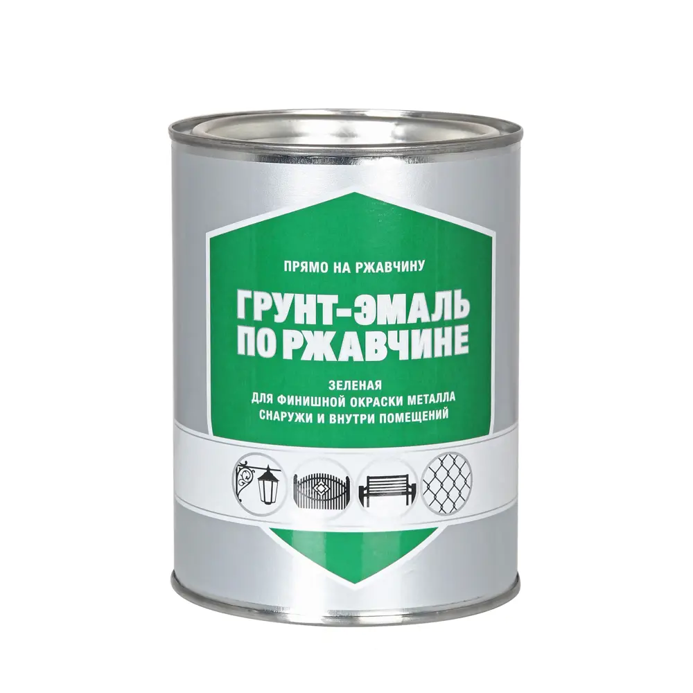 Фото Грунт-эмаль по ржавчине ЗАО Декарт для финишной окраски металла цвет зеленый 0.8 л