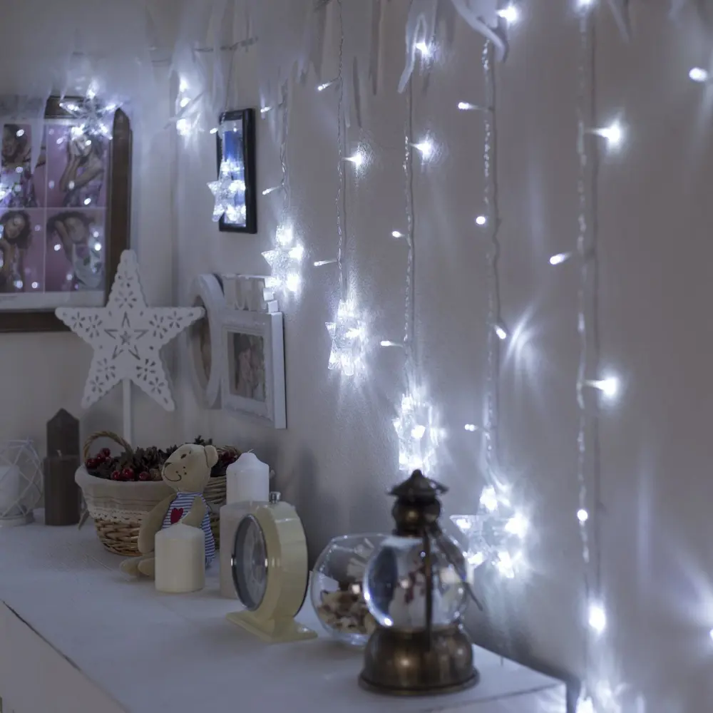 Фото 9 Электрогирлянда комнатная Luazon lighting бахрома 2.5x2.5 м 136 ламп холодный белый (голубой) 8 режимов работы Фото 9 Электрогирлянда комнатная Luazon lighting бахрома 2.5x2.5 м 136 ламп холодный белый (голубой) 8 режимов работы