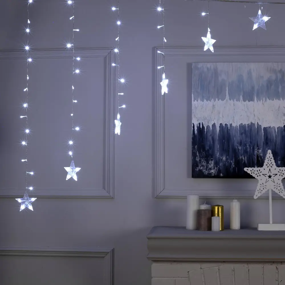Фото 3 Электрогирлянда комнатная Luazon lighting бахрома 2.5x2.5 м 136 ламп холодный белый (голубой) 8 режимов работы Фото 3 Электрогирлянда комнатная Luazon lighting бахрома 2.5x2.5 м 136 ламп холодный белый (голубой) 8 режимов работы