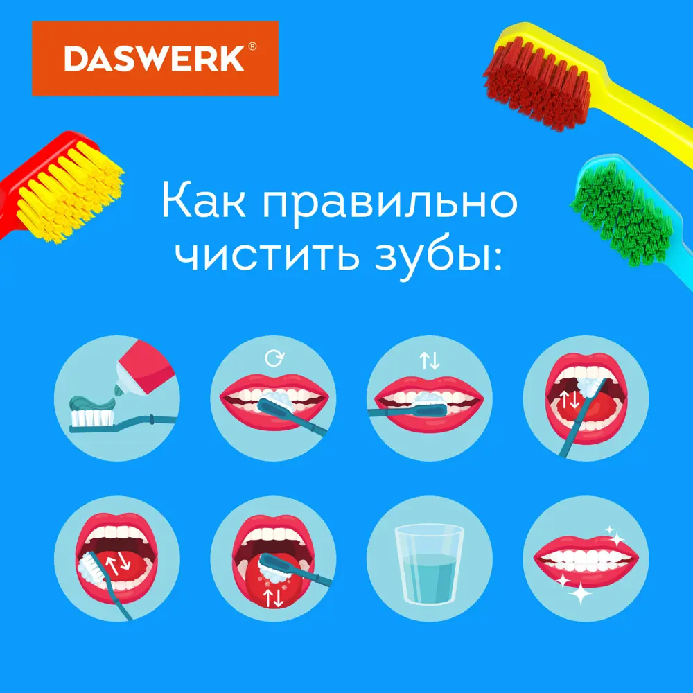 Фото 3 Зубная щетка Daswerk MEDIUM Soft 608215 мягкая/средней жесткости набор 10 штук Фото 3 Зубная щетка Daswerk MEDIUM Soft 608215 мягкая/средней жесткости набор 10 штук