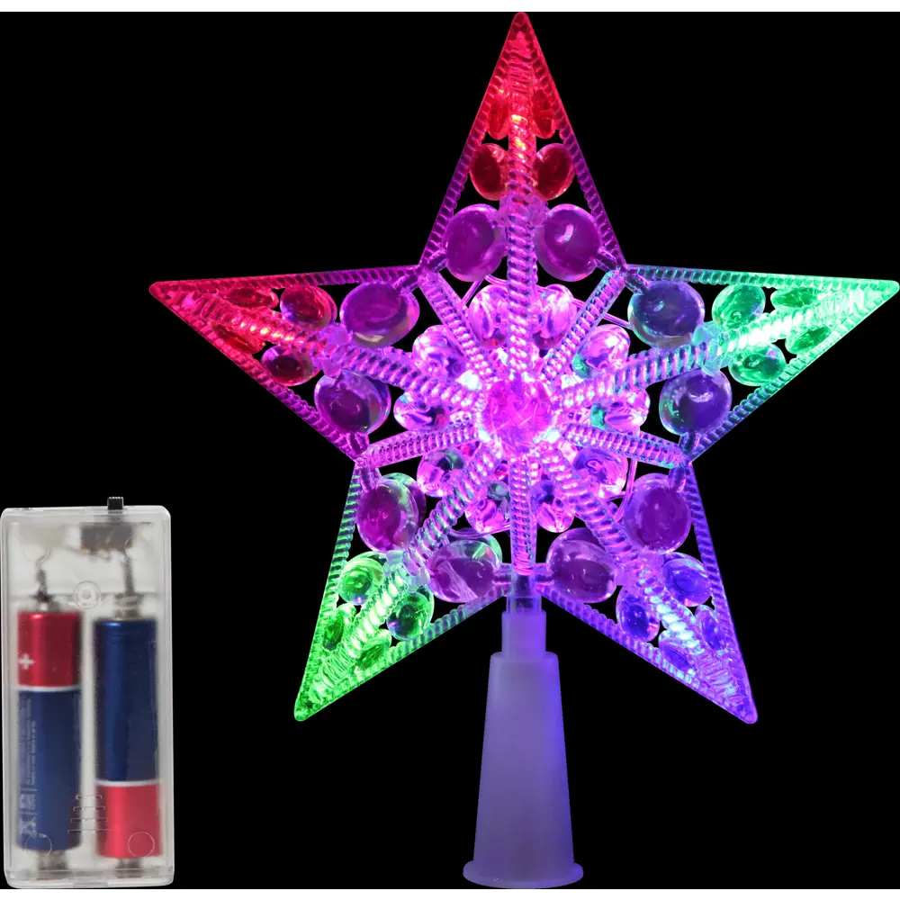 Фото Верхушка на елку Волшебная страна Color star h 17 см разноцветный Фото Верхушка на елку Волшебная страна Color star h 17 см разноцветный