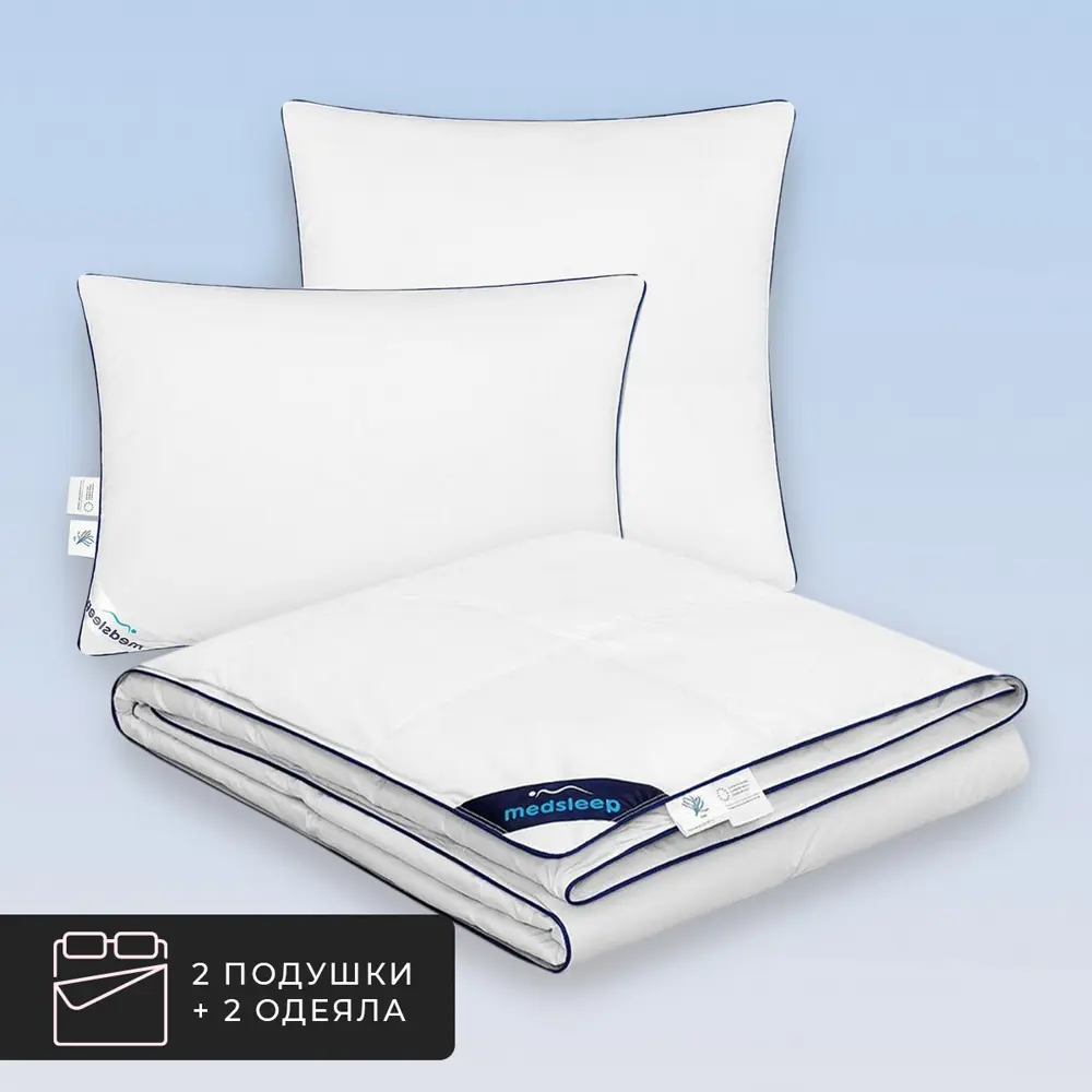 Фото Набор 2 одеяла+2 подушки Mayura 100% канадский гусиный пух в хлопковом тике 220x240 см 50x70 см Фото Набор 2 одеяла+2 подушки Mayura 100% канадский гусиный пух в хлопковом тике 220x240 см 50x70 см