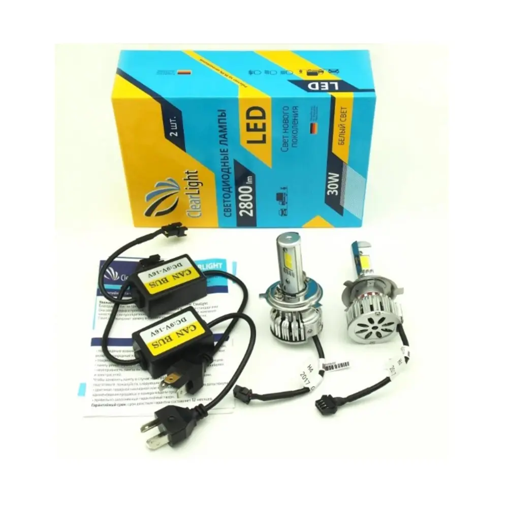 Фото 4 Автолампа светодиодная Clearlight Clled28h4 НВ4 P22d 12 В 18 Вт 2 шт Фото 4 Автолампа светодиодная Clearlight Clled28h4 НВ4 P22d 12 В 18 Вт 2 шт