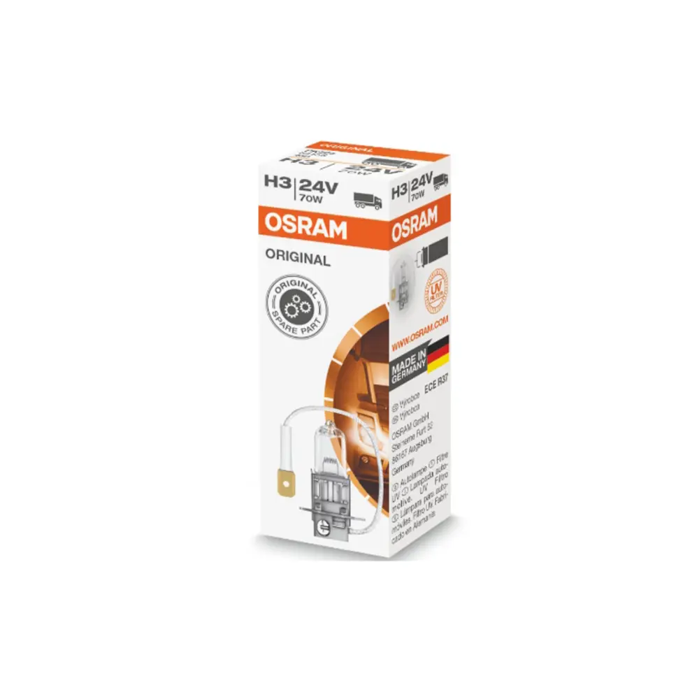 Фото 2 Автолампа галогенный Osram 64156 H3 Pk22s 24 В 70 Вт 1 шт Фото 2 Автолампа галогенный Osram 64156 H3 Pk22s 24 В 70 Вт 1 шт